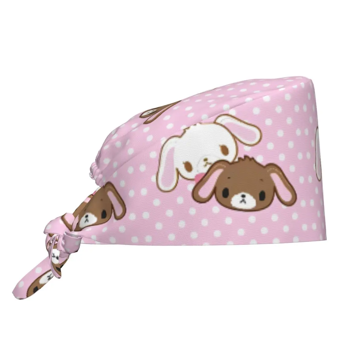 キュートなシュガーラビット、シュガーバニーズ、スクラブキャップ、クラシックビューティーペット、獣医、手術用キャップ、男性用、女性用、ペットグルーミング、看護作業用キャップ、帽子