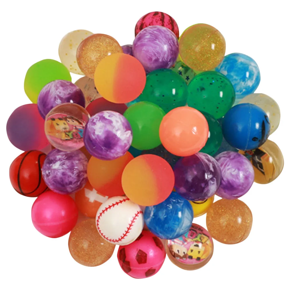 50 pezzi palla rimbalzante attività per il tempo libero giocattoli palline colorate gioco antistress bambini gomma smerigliata per rimbalzare al coperto