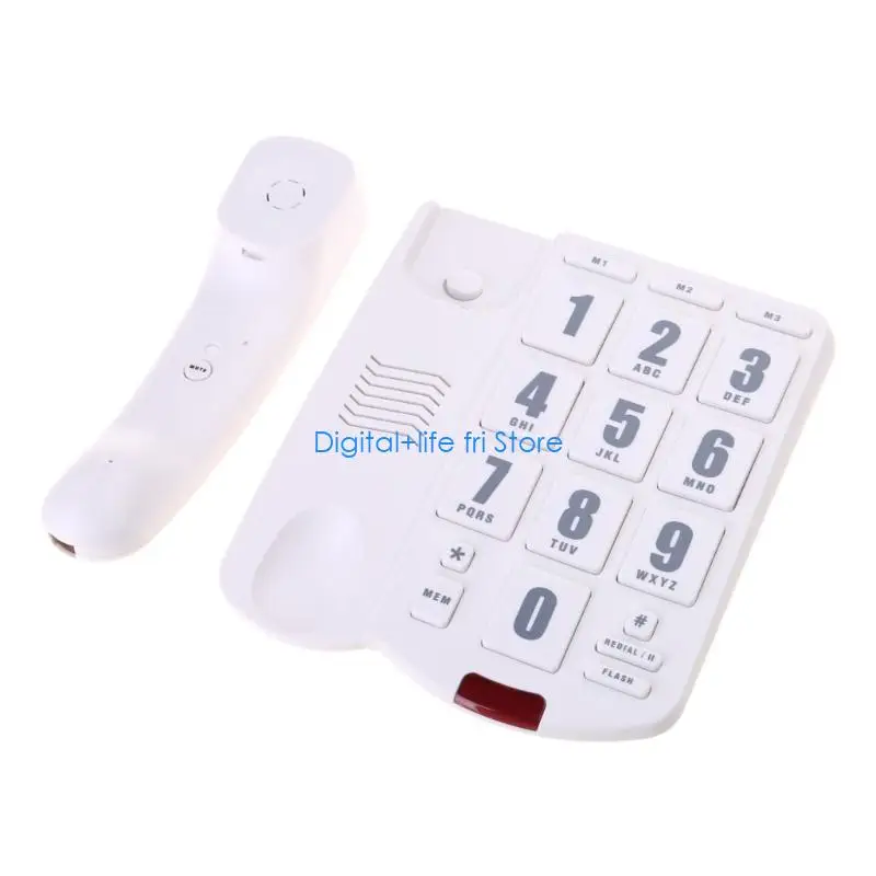 E06D Big Button Landline Phone Desktop Telephone Loud Ringtone Fixed Home Phone
