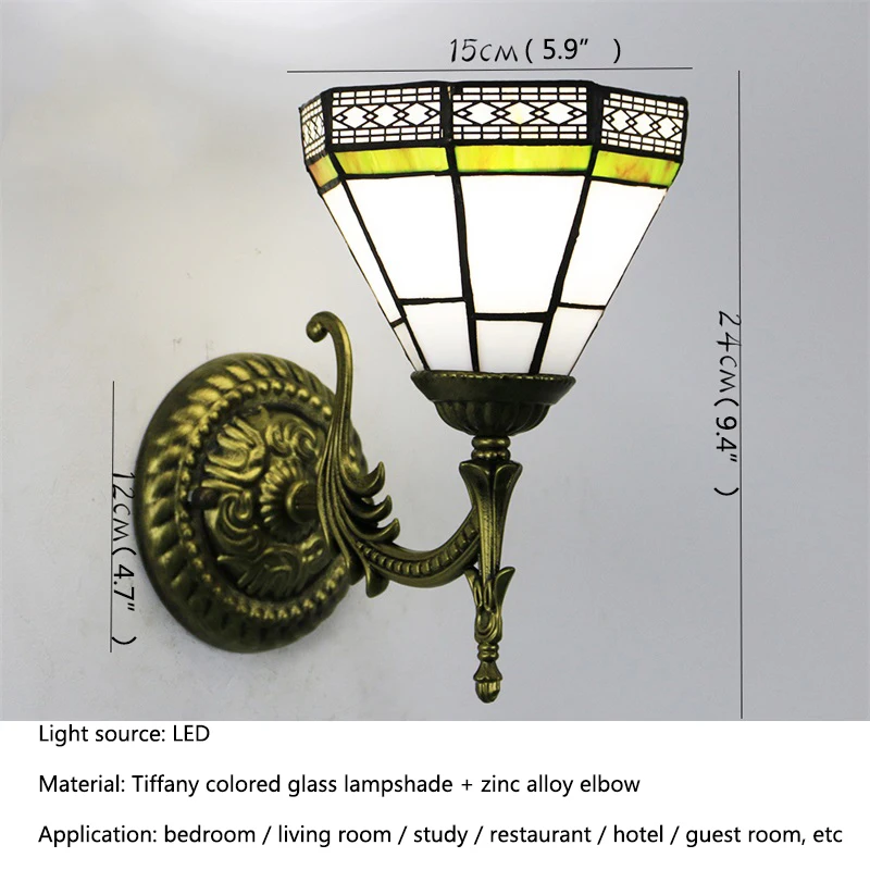 SOFITY European Style Tiffany Wall Lamp LED Creative Simple Vintage Sconce Light for Home Living Room Balcony Aisle