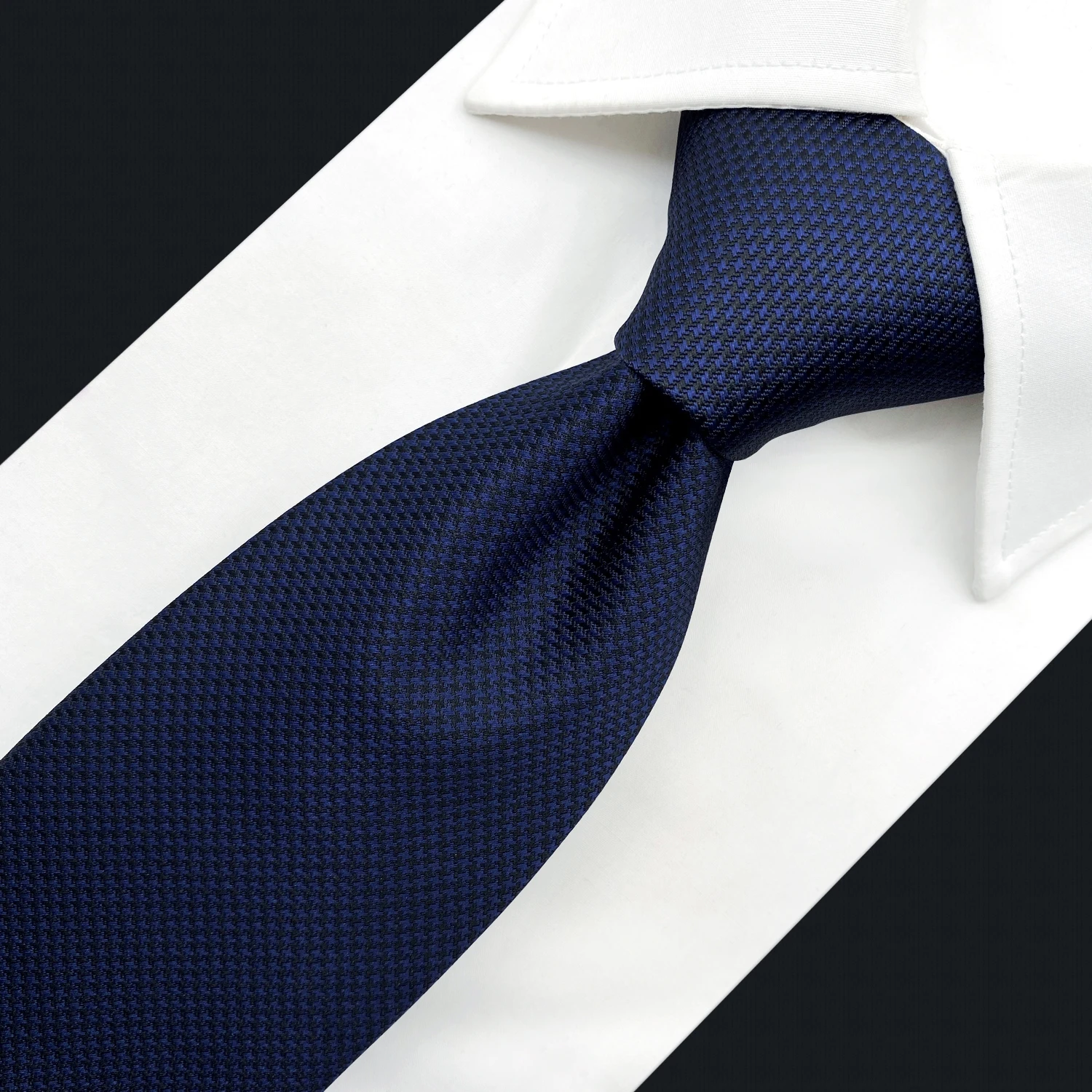 Navy Solid Handmade Classic Extra Long Mens Tie Set Silk Handkerchief Silk Skinny Business Wedding Bow Tie Pre-Tied