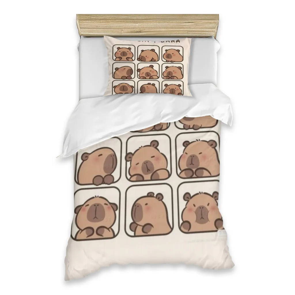 

Capybara Bed Sheets Set Comforter Quilt Cover Duvets Single Bedding