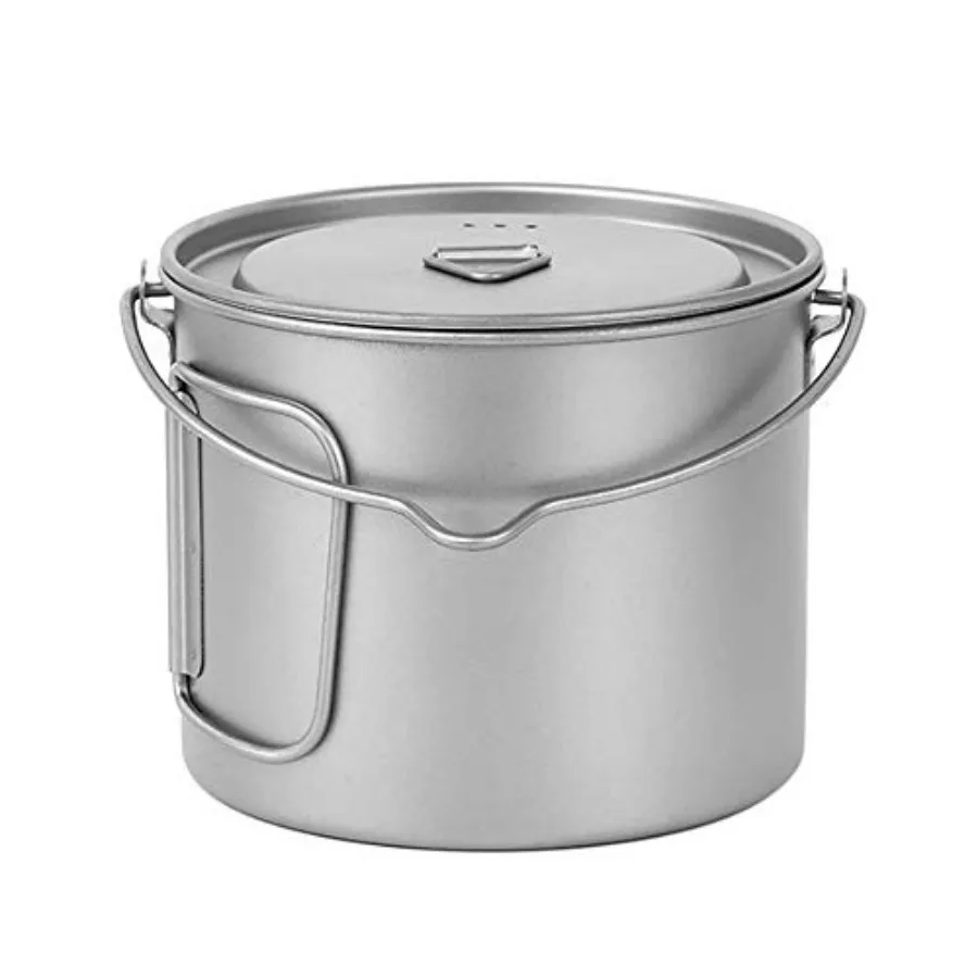 

Titanium Pot Ultralight Portable Hanging Pot with Lid and Foldable Handle Outdoor Camping Hiking Backpacking
