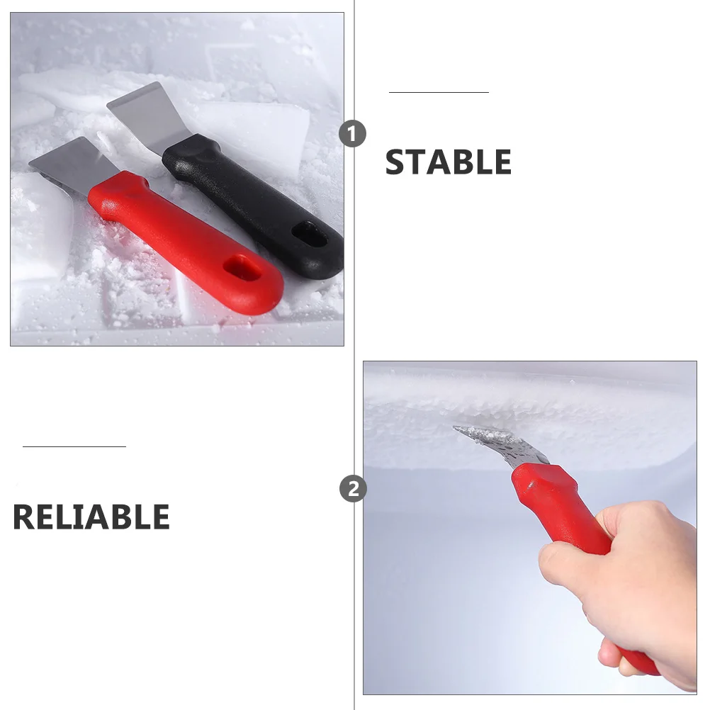 

4PCS Stainless Steel Ice Shovel Fridge Scraper Durable Long H Snow Removal Tool Kitchen Utensil Car Freezer