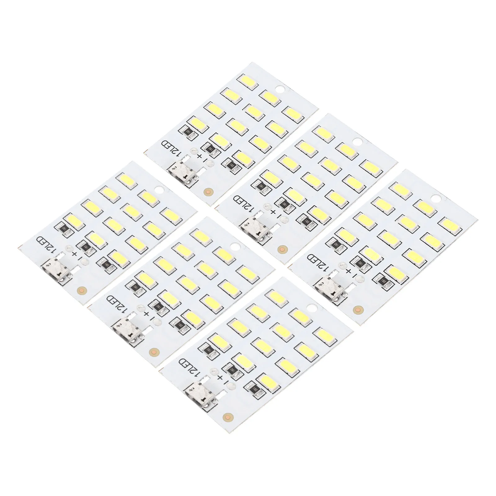 6Pcs LED Panel Light Illumination USB Rechargeable Easy Install Adjustable for Car Interior Rv Trailer Camper