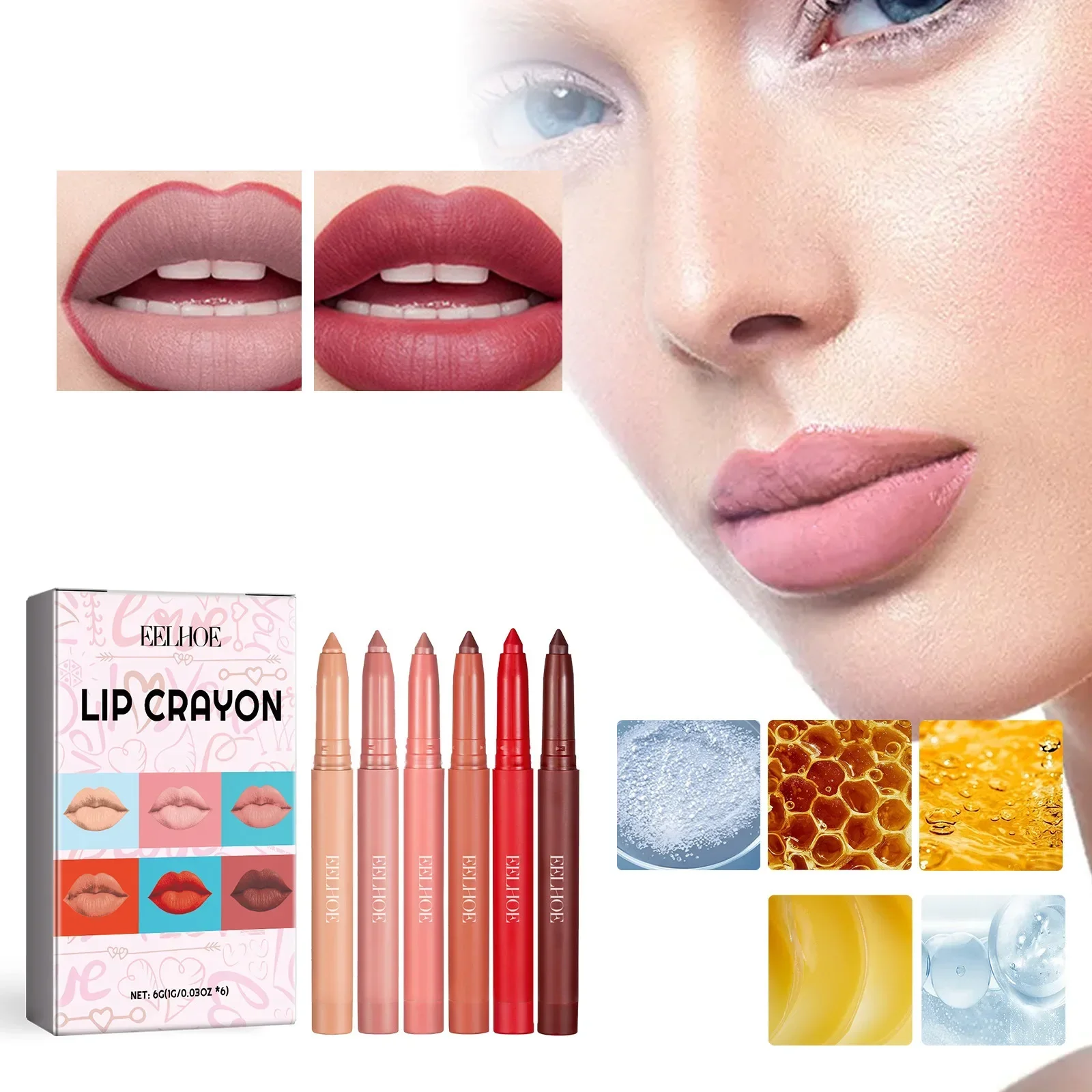 

Waterproof Matte Lipliner Pencil Lipstick Pen Long Lasting Sexy Lip Tint Non-stick Cup Moisturising Lips Makeup Cosmetic Set