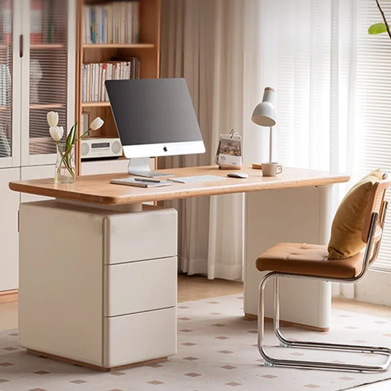 

Wooden Study Office Desk Standing Drawer Executive Organizers Space Saving Office Desk Storage Crafts Tavolo Trendy Furniture