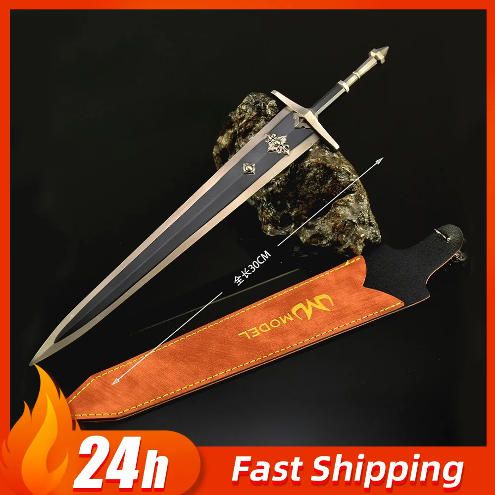 30cm Eldenn The Lone Sword Game Peripheral Knife with Holster Samurai Sword All Metal Weapon Model Desktop Ornament Toys Gift