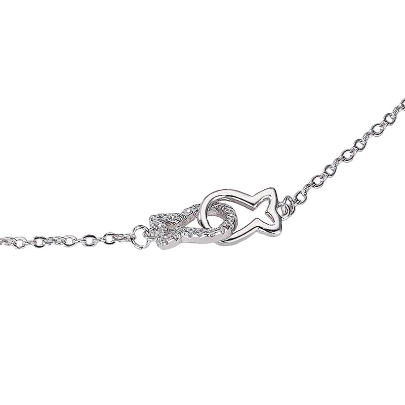 Teach Kiss Fish Anklet 925 Sterling Silver Summer New Trend