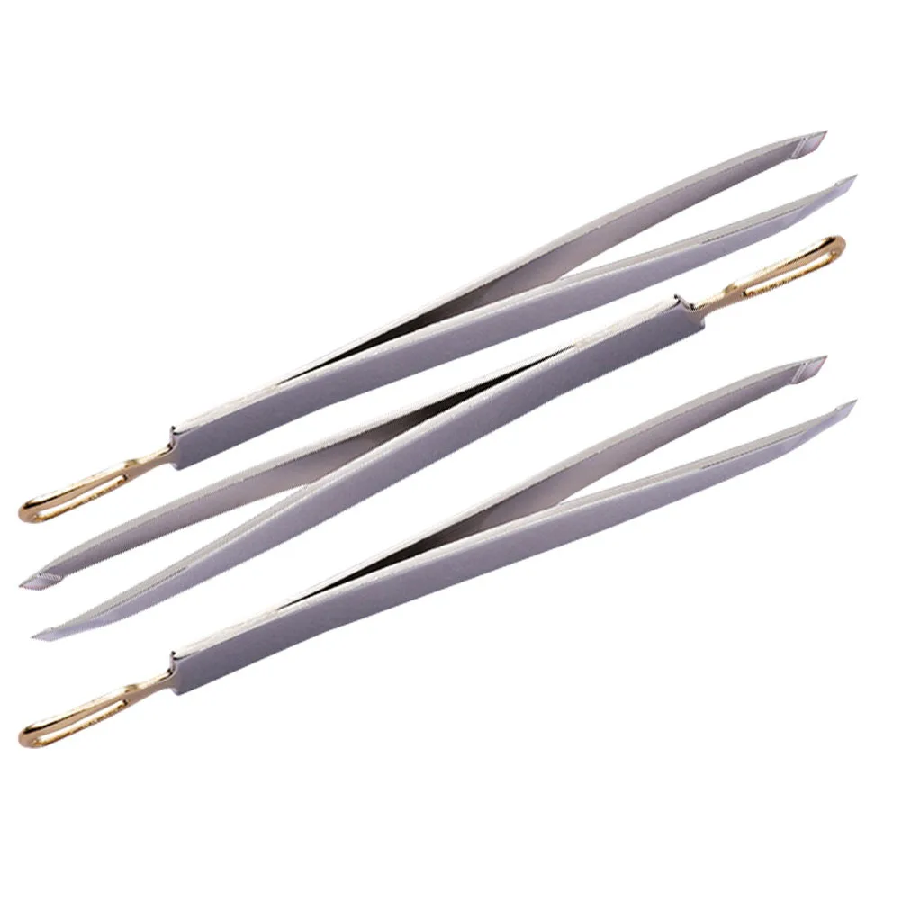 แหนบสแตนเลส 3 ชิ้น สำหรับถอนขนคิ้ว แบบพกพา อุปกรณ์ตกแต่งขนคิ้ว เครื่องมือเสริมความงามสำหรับร้านเสริมสวย