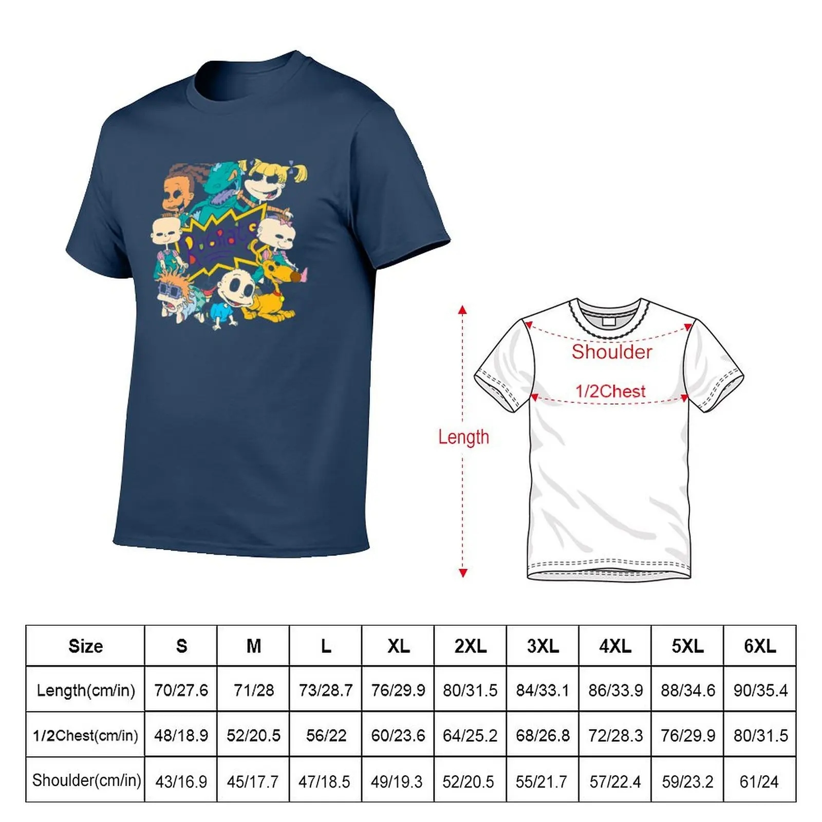 Rugrats Character Group Center Logo T-Shirt t shirts for man pack cotton mens graphic t shirts t shirt man luxury T-Shirt