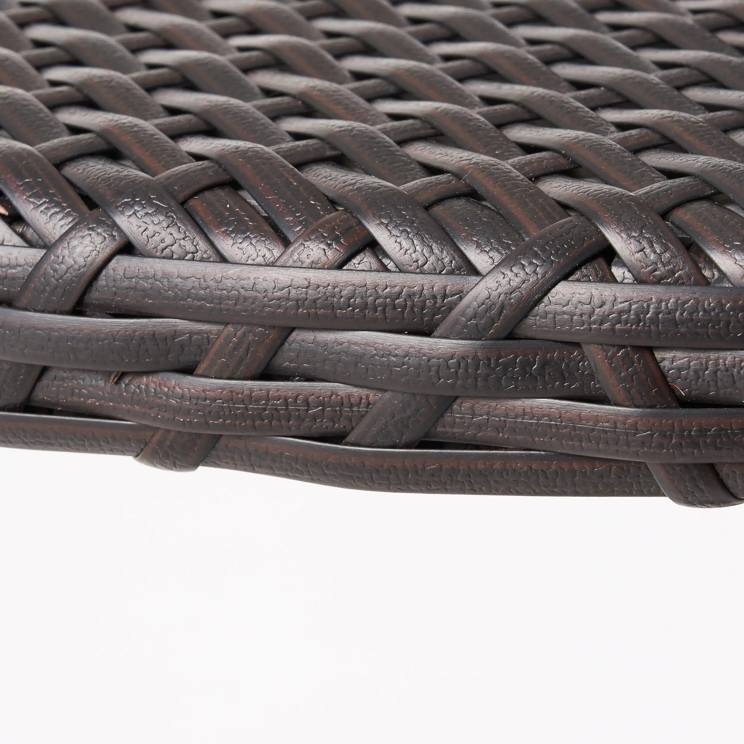 Outdoor 26 Inch Wicker Round Bar Table Kitchen Counter Height Dining Table Bistro Pub Cocktail Table, Brown