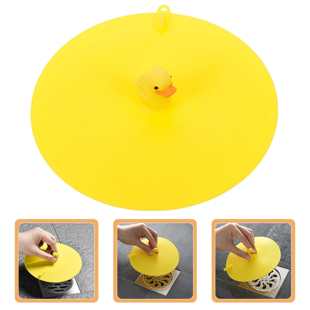 

Силиконовая крышка для слива в полу с мультяшным динозавром, нескользящий защитный коврик для слива, для ванной и кухни, защита от запаха канализации