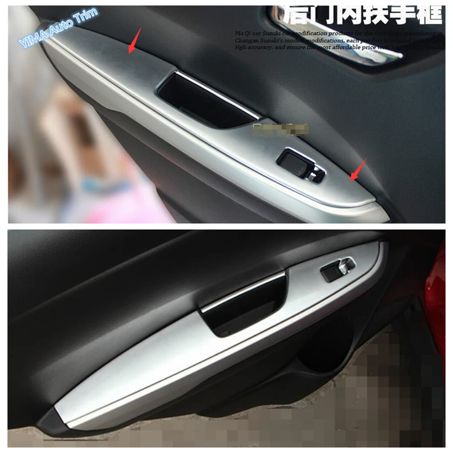 Car Styling Inner Door Armrest Window Lift Button Cover Interior Trim 4 Pcs / Set Fit For Suzuki Vitara Escudo 2015 - 2021 ABS