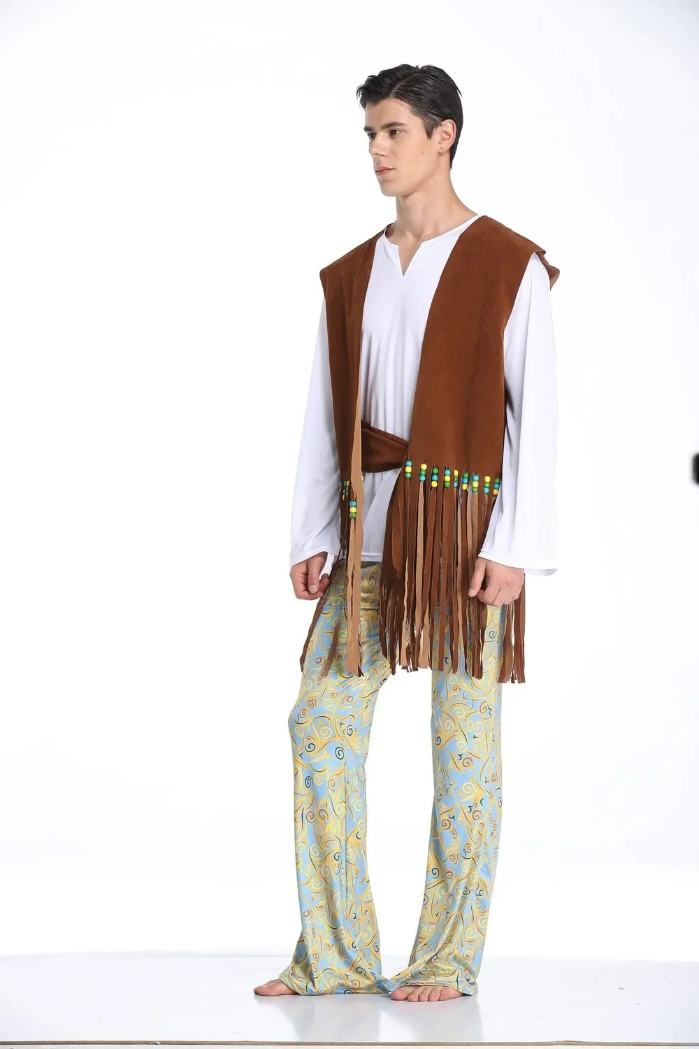 أزياء الهالوين للزوجين البالغين أزياء الهالوين للأميرة القبلية الهندية الهيب هوب هامشية للرجال والكبار