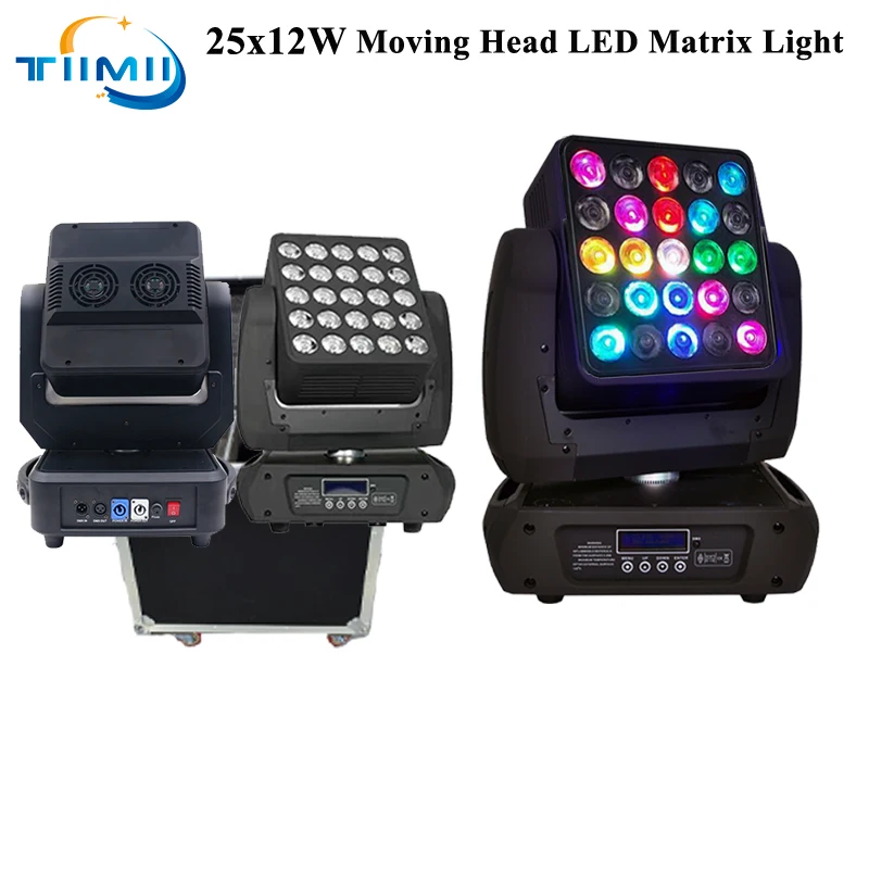 

Hot 1-10Pcs LED 25x12W Matrix Moving Head Wash Light Flightcase Point Control Magic Panel Beam Light Wedding Concert DJ