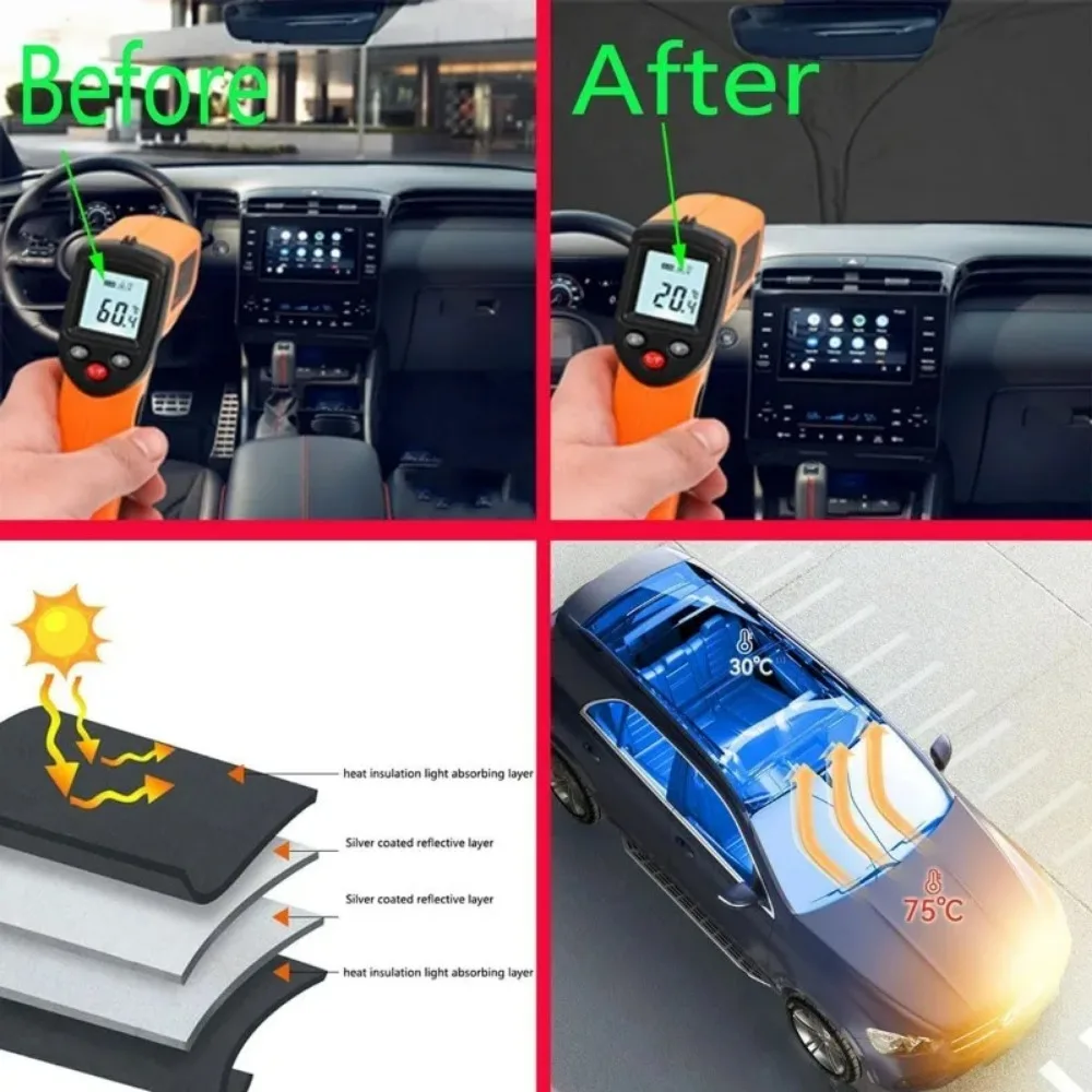 UV Protection Car Windshield Sunshade for Citroen C2 C3 C5 X7 C4 Picasso Berlingo C-Crosser Auto Parts Sun Visor 1PC - view 6