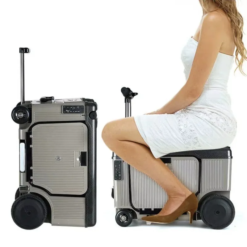 

2026 new arrivals Custom Smart Suitcase Ride on Scooter Luggage Bluetooth Play Music USB Charging Suitcase Scooter Electric