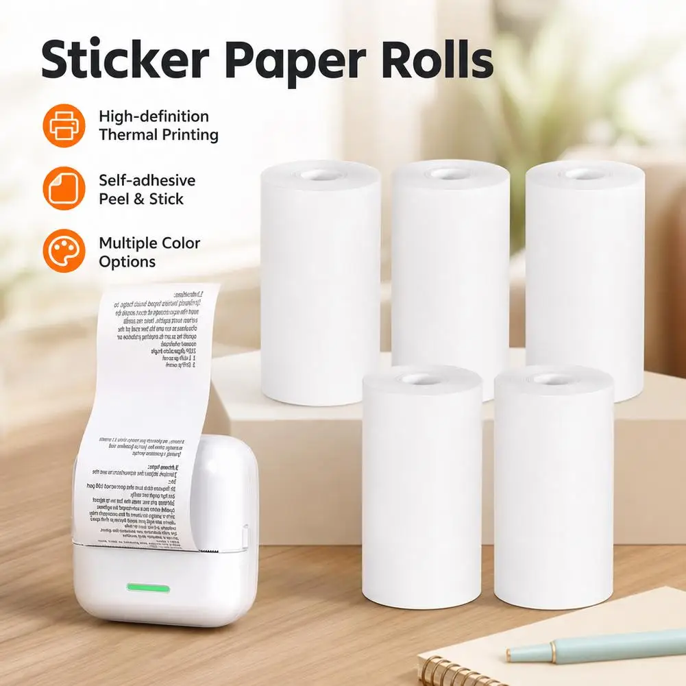 5/10Rolls 57x25 MM Thermal Paper White Kids Camera Printing Paper Replacement Instant Print Waterproof Printing Receipt Papers