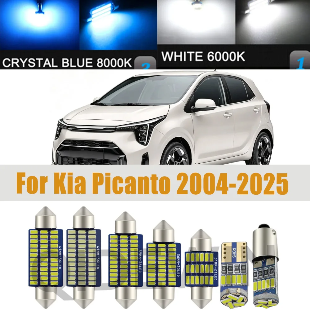 Accessories Car LED Interior Light License Plate Bulb Kit For Kia Picanto Morning 2004- 2018 2019 2020 2021 2022 2023 2024 2025