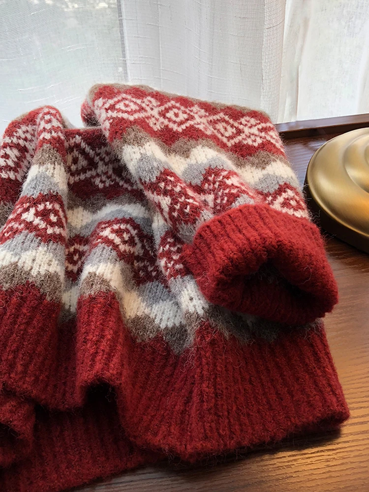 سترة نسائية Laid-ba College Sle Cisas باللون الأحمر فضفاضة مناسبة للخريف والشتاء تصميم جديد حلو Sle مستدير Ne Long Sve #2