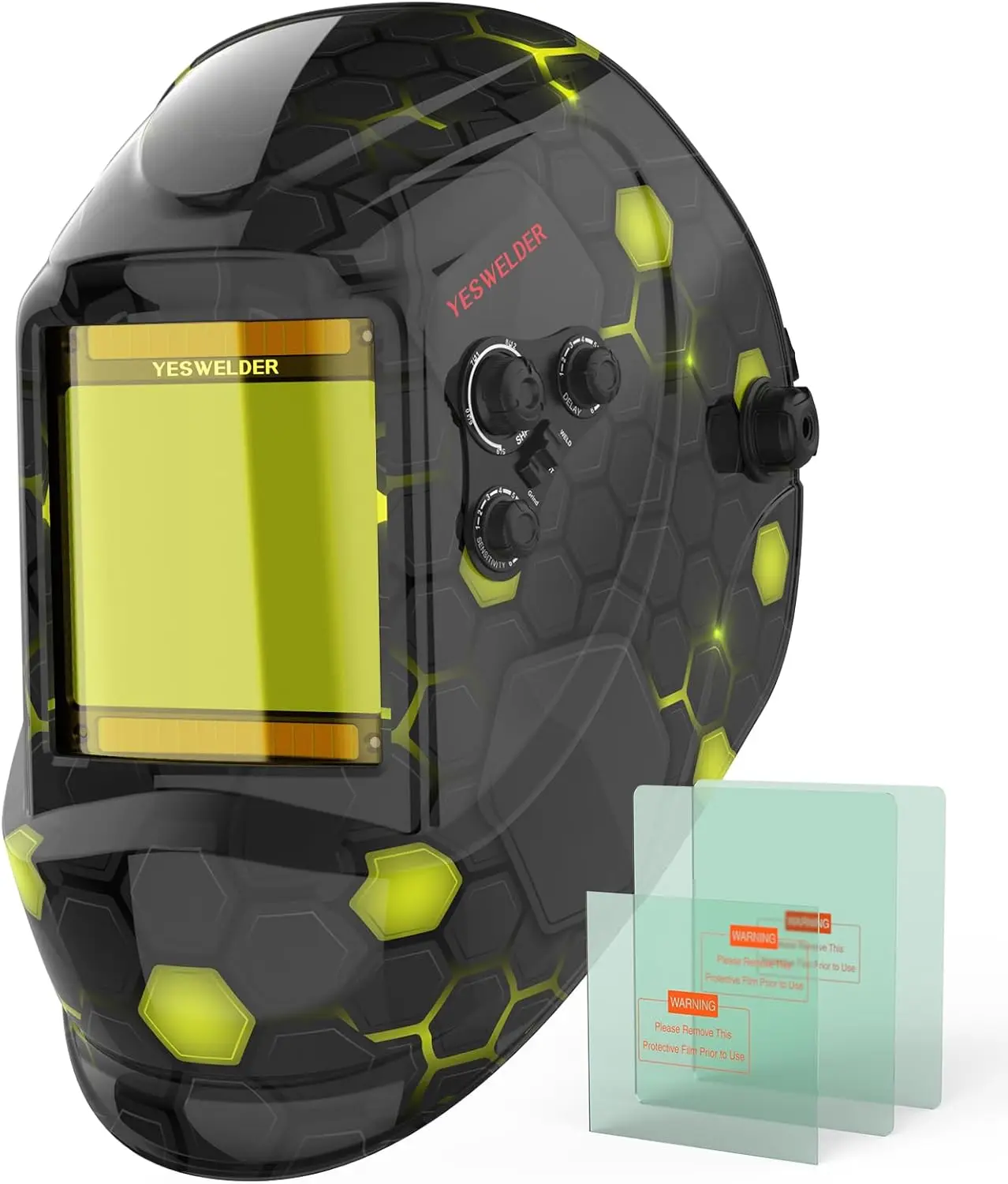 

Сварочный шлем с автоматическим затемнением большого обзора и блокировкой синего света, солнечной энергии, широкий козырек для TIG MIG ARC