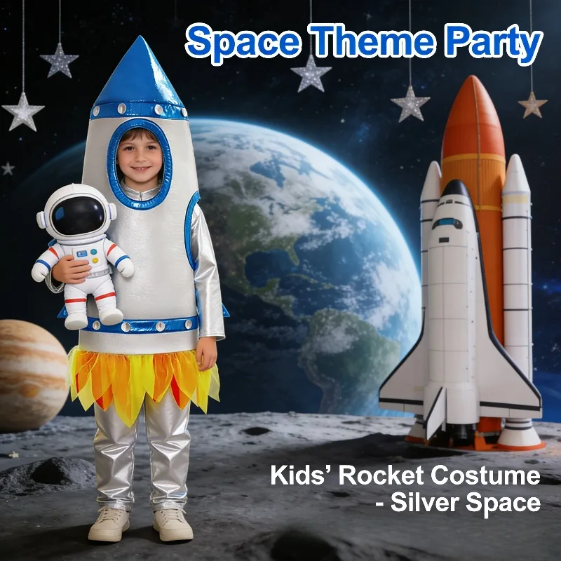 

Детский космический костюм космонавта, карнавальный костюм для театрального выступления, школьные игры, спортивный день, вечеринка