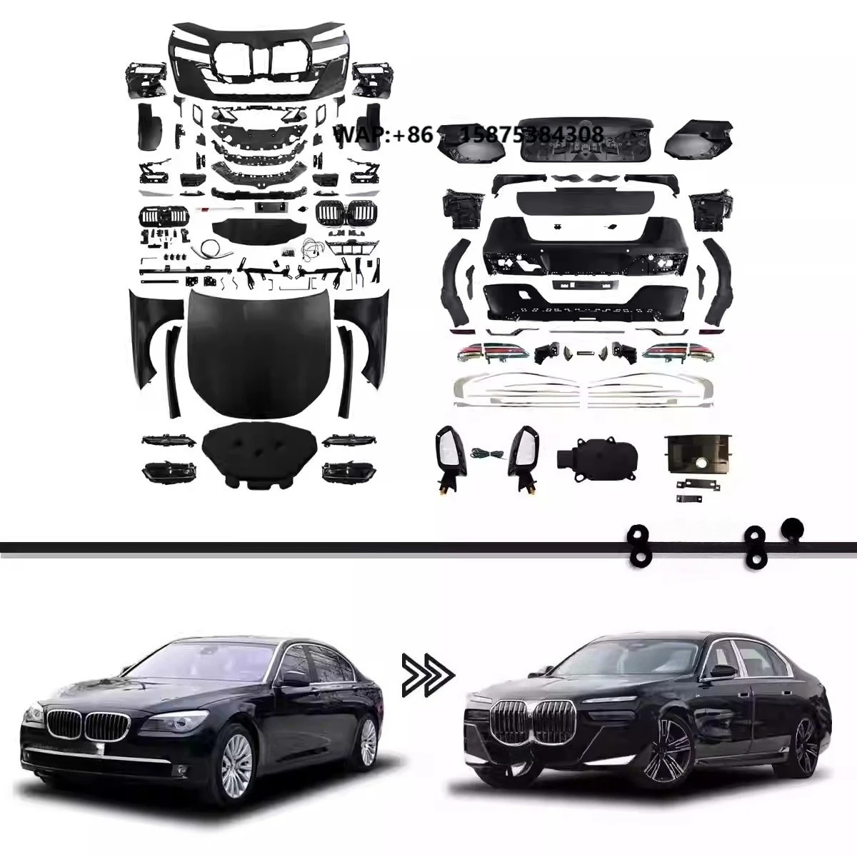 

Car Body Kit for 7 Series F02 Full Body Kit Conversion to G70 New 23 Style MT Front Rear Bumper Set for 2009 to 2015