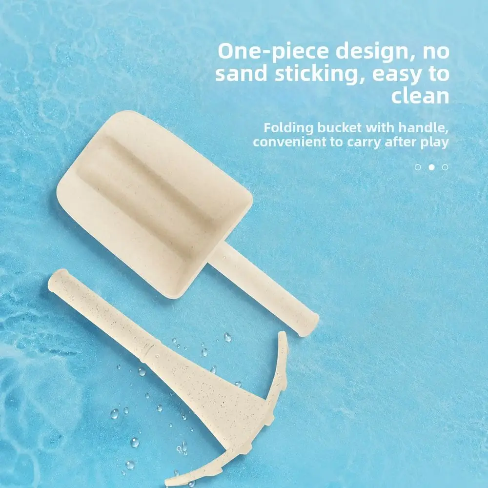 6PCS Creative Multicolor Beach Set Collapsible Bucket Shovel and Rake Sand Play Set Easy To Carry Plastic Sand For Unisex