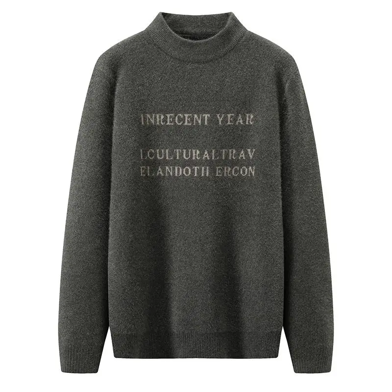 

Удобный мужской вязаный джемпер с высоким воротником, повседневный, осенне-зимний, модный, приталенный, молодежный, для активного образа жизни