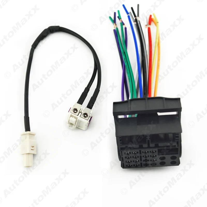 Car Stereo Head Unit Wiring Harness With FAKRA Y Spliter(1Jack To 2Plug) For Audi/BWM/Volkswagen/Mini/Dodge Factory OEM Radio