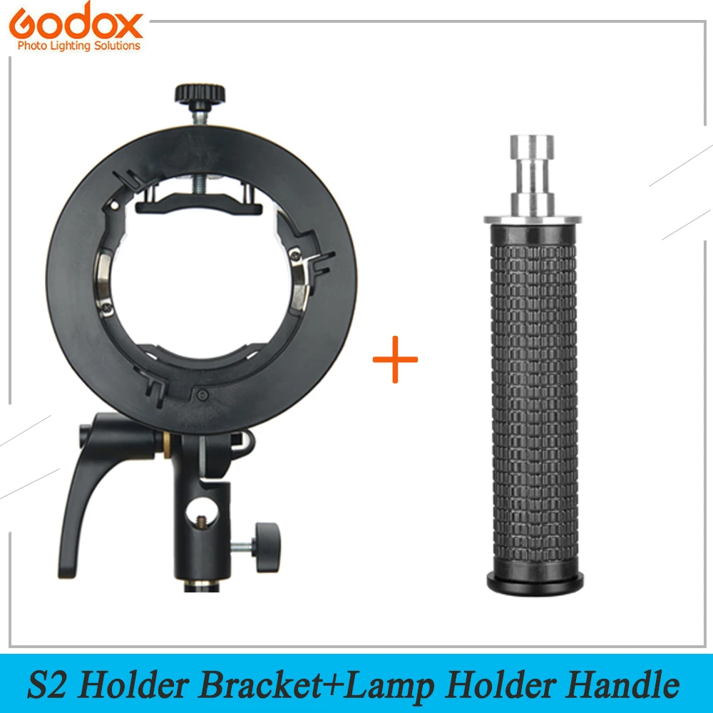 Godox S2 Bowens Mount Flash S-type Holder Bracket Handheld Grip for Godox V1 V860II AD200 AD400PRO Speedlite Flash Snoot Softbox
