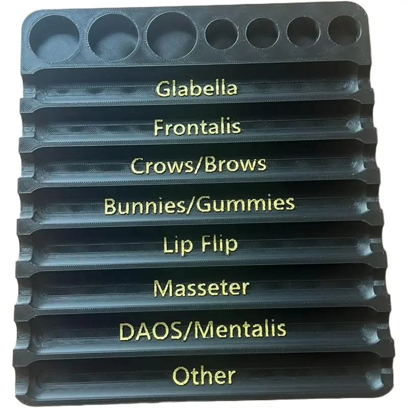 AT19-Aesthetic Practitioner Syringe Tray With 8 Slot Label,3D Printed Vial Holder/Syringe Tray Combination For Aesthetician