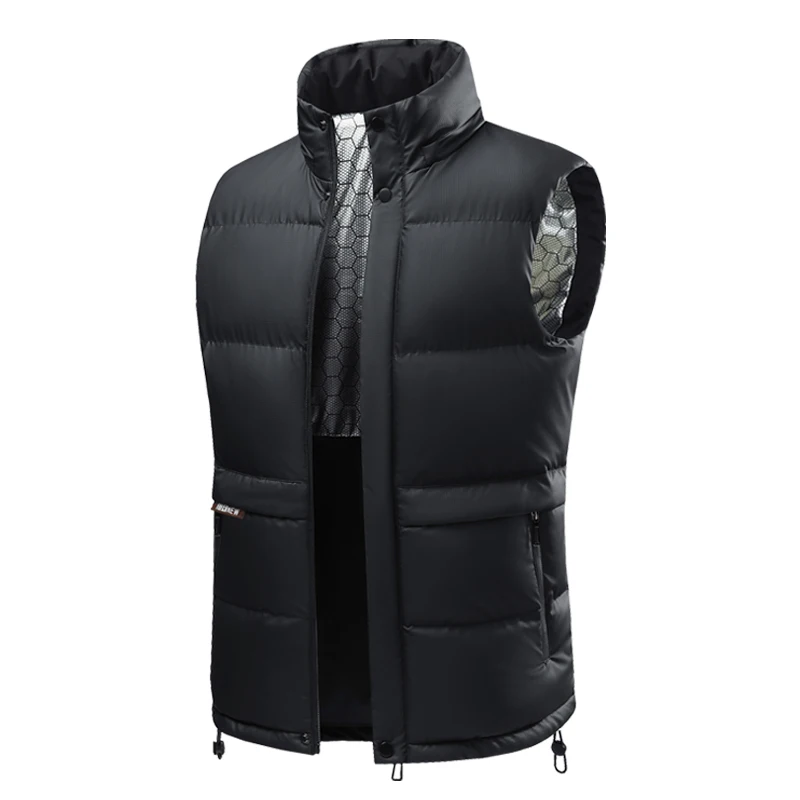 

Men's Hooded Loose Solid Color Warm Vest Male Version Camisole Jacket Graphene Cotton Vest Autumn Winter Quality Men's Vest