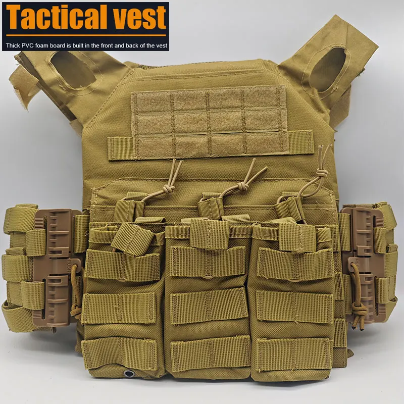 New JPC Tactical Vest Quick Release Buckle Triple Magazine Pouch Hunting Carrier Airsoft Accessory MOLLE Army CS Game Vest Gear