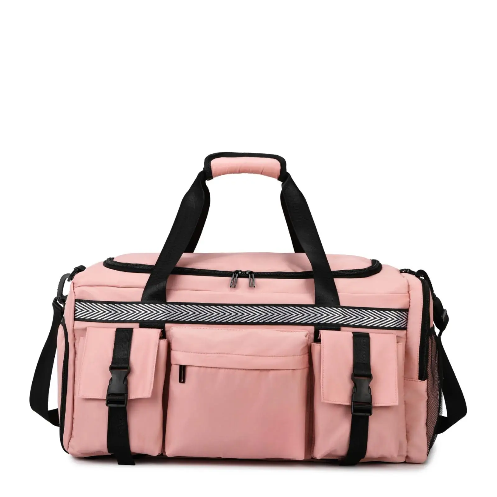 27 Inch Waterproof Duffel Travel Bag Oxford Cloth Upright Storage with Adjustable Strap for Weekend Getaway