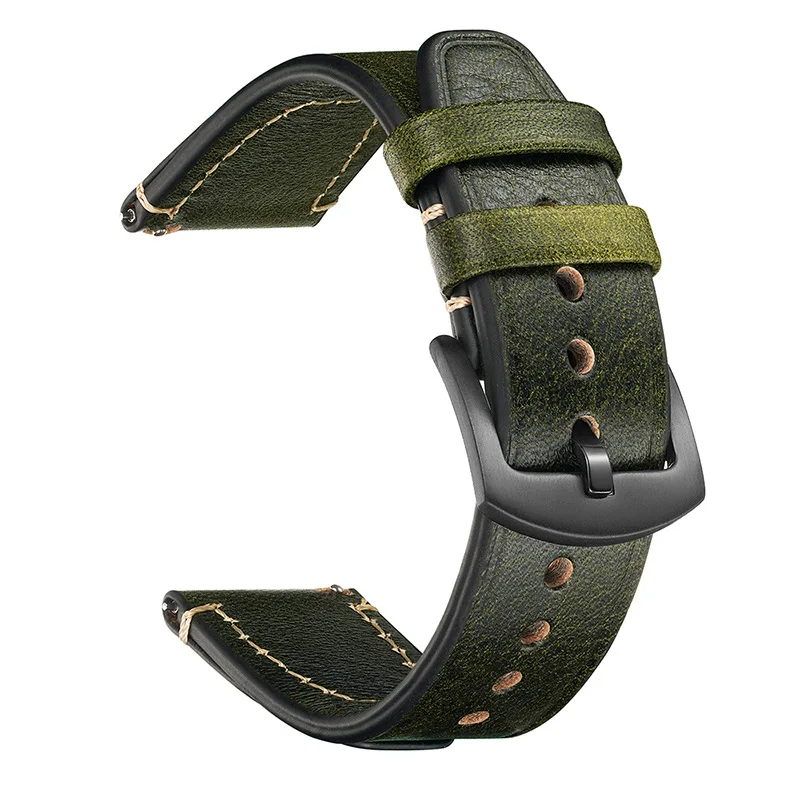 Premium cow leather strap 20mm 22mm Universal watch Watchband Black Buckle Retro quick release Bracelet UTHAI Z28