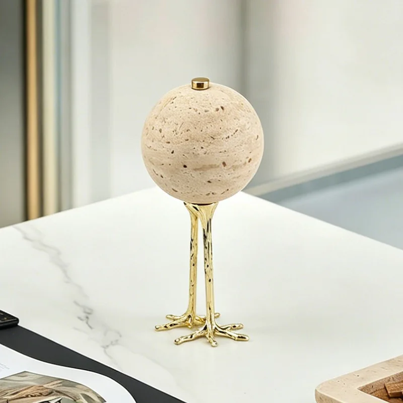 Italian Luxury Style Ball Ornaments Model Room Exhibition Hall Sideboard Porch Home Imitation Yellow Cave Stone Art Decorations