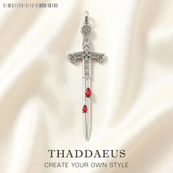 Pendant Sword With Blood,New Fine Jewelry Europe Bijoux 925 Sterling Silver Vintage Accessories Gift For Woman & Men
