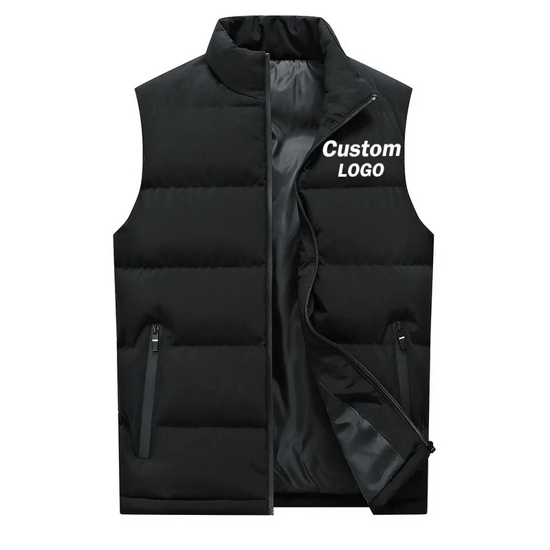 Spring Autumn Men\'s Warm Sleeveless Jacket Vest Jacket Fashion Male Casual Zipper Sleeveless Hoodless Jacket Short Coat