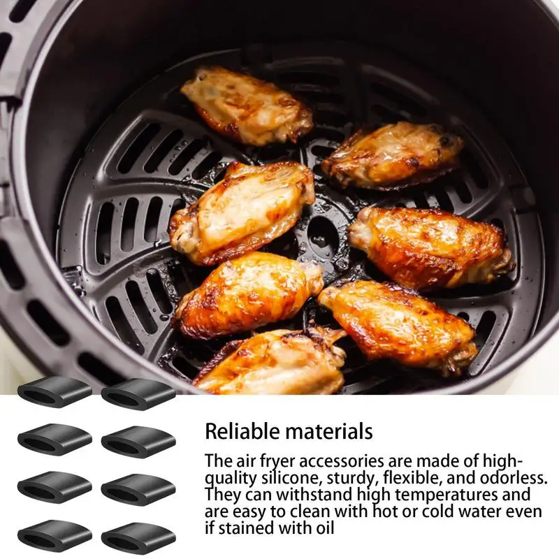 Air Fryer Rubber Feet Tabs Tips Protective Feet Covers Air Fryer Rubber Feet Parts 10pcs Heat Resistant Rubber Bumper for Grill