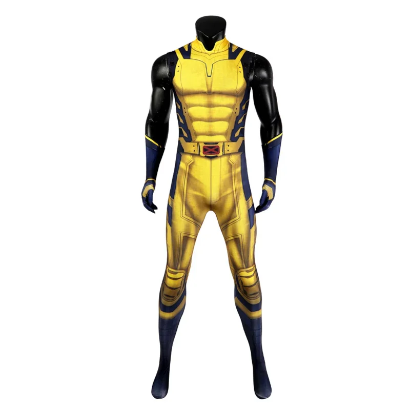 Adult gold wolf Halloween carnival cosplay costume Zentai No Sleeves suit 3D digital printed jumpsuit DP3 James ISP