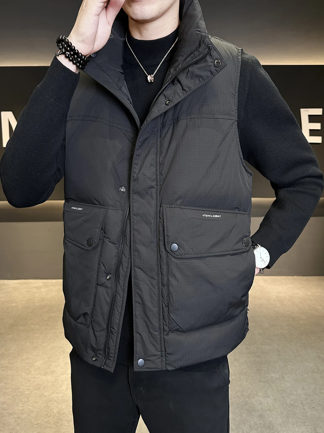 

Японский теплый тюнетный жилет Sle Thiened, свободная молодежная верхняя одежда, модная рабочая одежда, полиэфирное волокно, наполнитель на молнии...