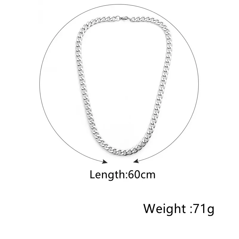 Stainless Steel Thick Chain Necklaces for Men Long Hip Hop Necklace on The Neck Fashion Jewelry Accessories Friends Gifts