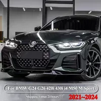 Front Bumper Splitter Lip Diffuser For BMW 4 Series G24 G26 420i 430i i4 M50 M Sport Gran Coupe 4Doors 2021-2024 Bodykits Tuning
