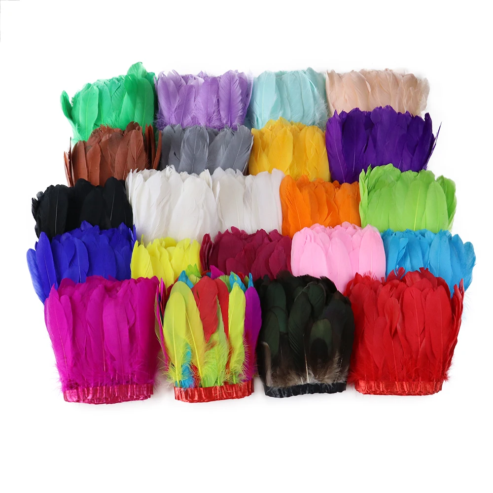 

2M Goose Feathers Fringe Trims Ribbon 15-20cm For Wedding Dress Decoration Party Decor DIY Crafts Sewing Clothing Accessories