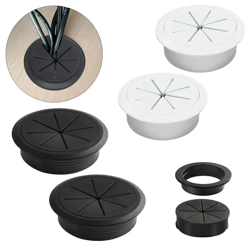 50/60 MM Schreibtisch Kabel Tülle Draht Loch Abdeckung Linie Outlet Port Threading Box Abdeckung Kabel Vorbei Box Büro tisch Kabel Organizer – Detail 6