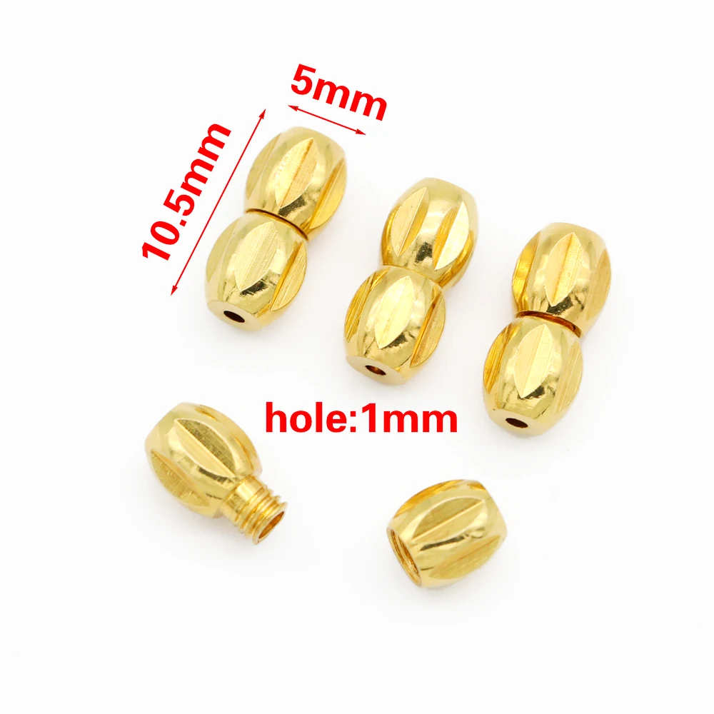 10Pcs Cord End Caps Brass Screw Connect Buckle Jewelry End Tips Connectors Clasps for DIY Bracelet Necklace Making Accessories