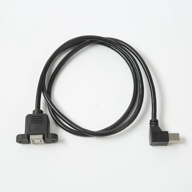 USB print cable can be fixed USB2.0 USB bend print cable Print extension cable Square B Public screw panel fastening