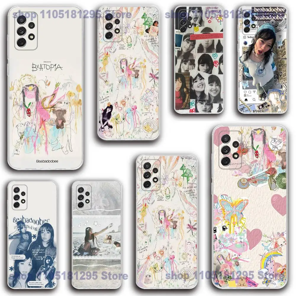 

beabadoobee Beatopia Phone Case Silicone For Samsung S30,23,21,22,20 FE lite,S10,9,PIus Note20ultra Soft Transparent